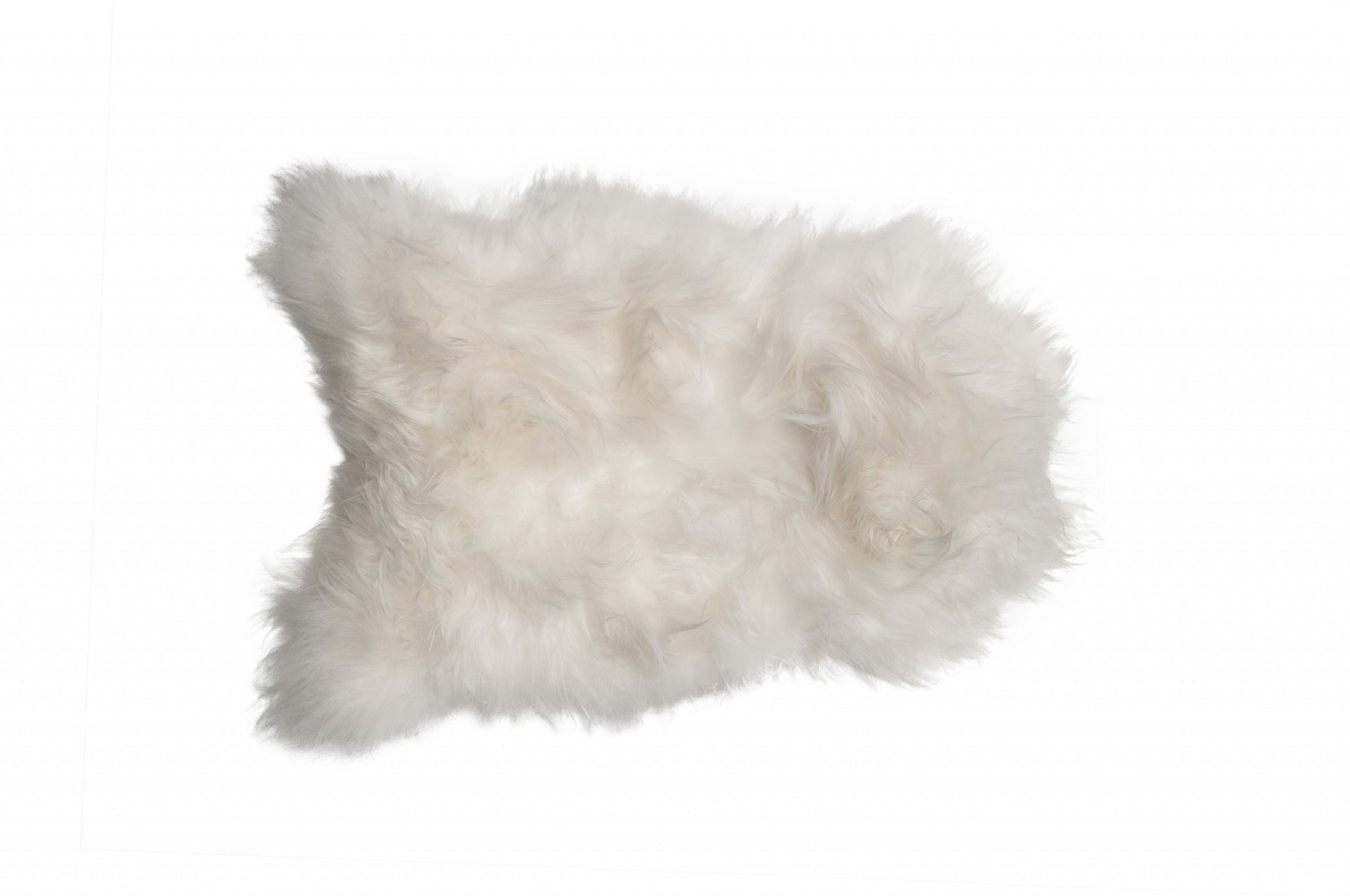 2' X 3' White Natural Wool Long-Haired Sheepskin Area Rug-Area Rugs-DECOROLALA