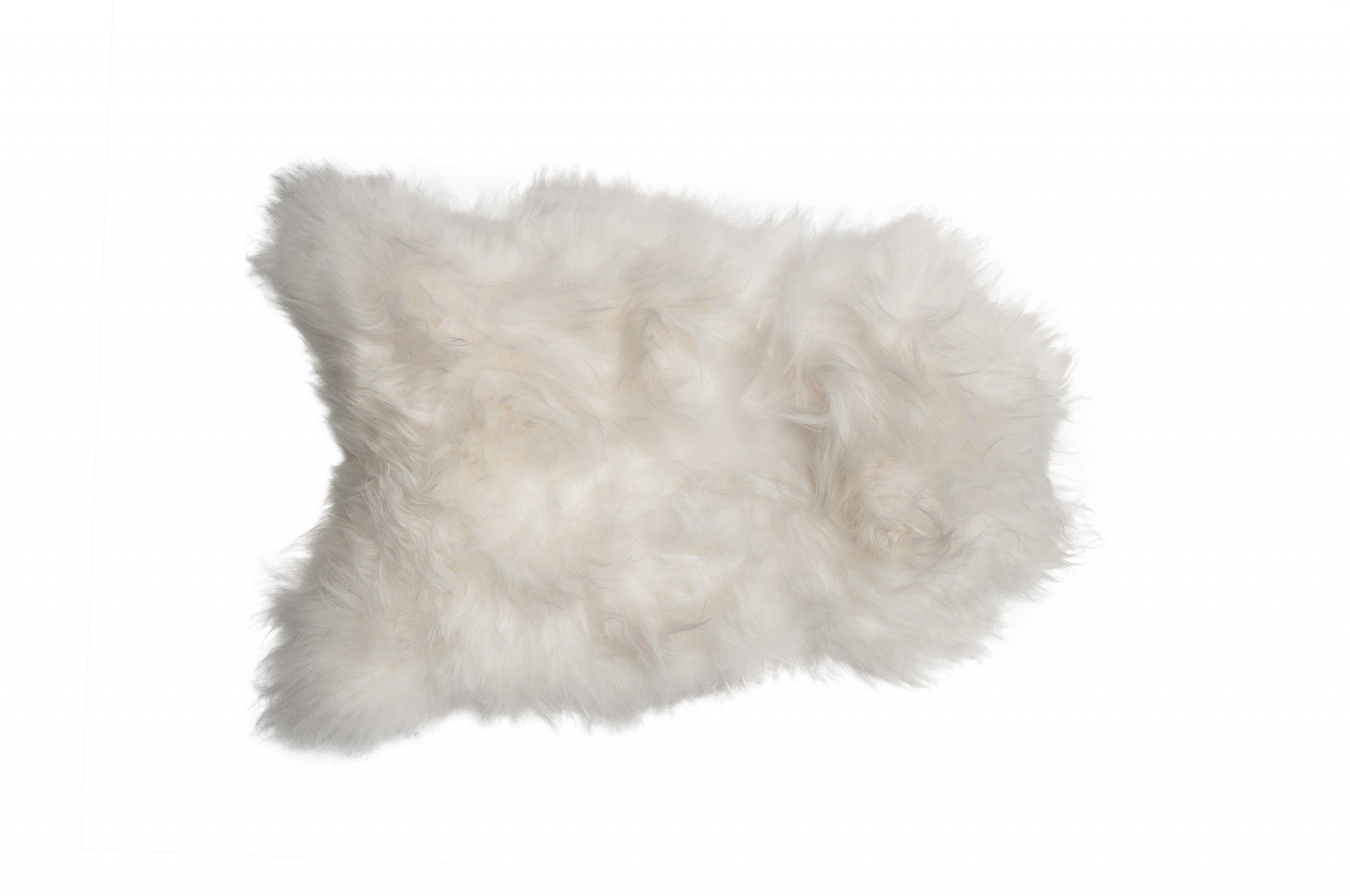 2' X 3' White Natural Wool Long-Haired Sheepskin Area Rug-Area Rugs-DECOROLALA