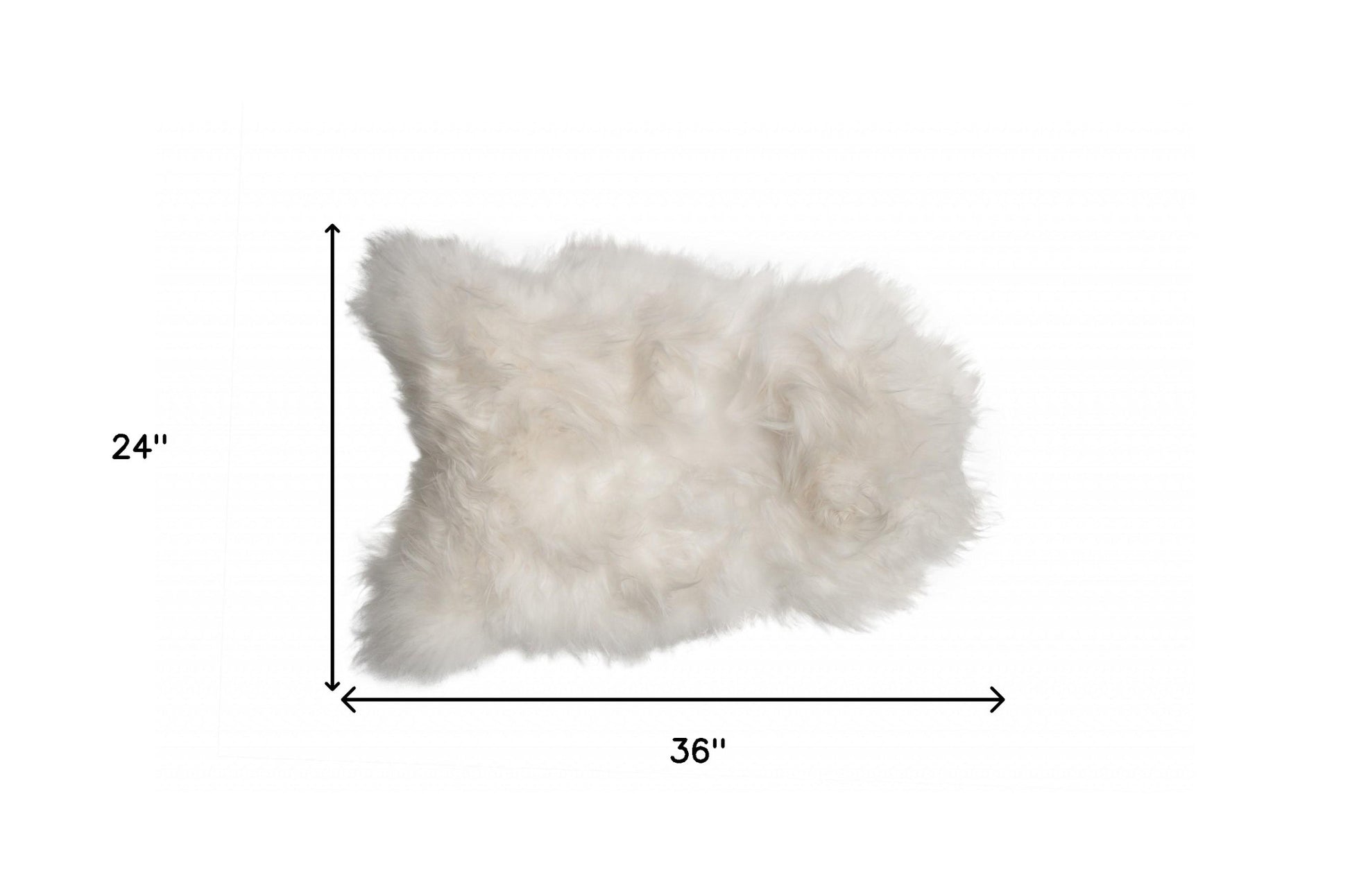 2' X 3' White Natural Wool Long-Haired Sheepskin Area Rug-Area Rugs-DECOROLALA
