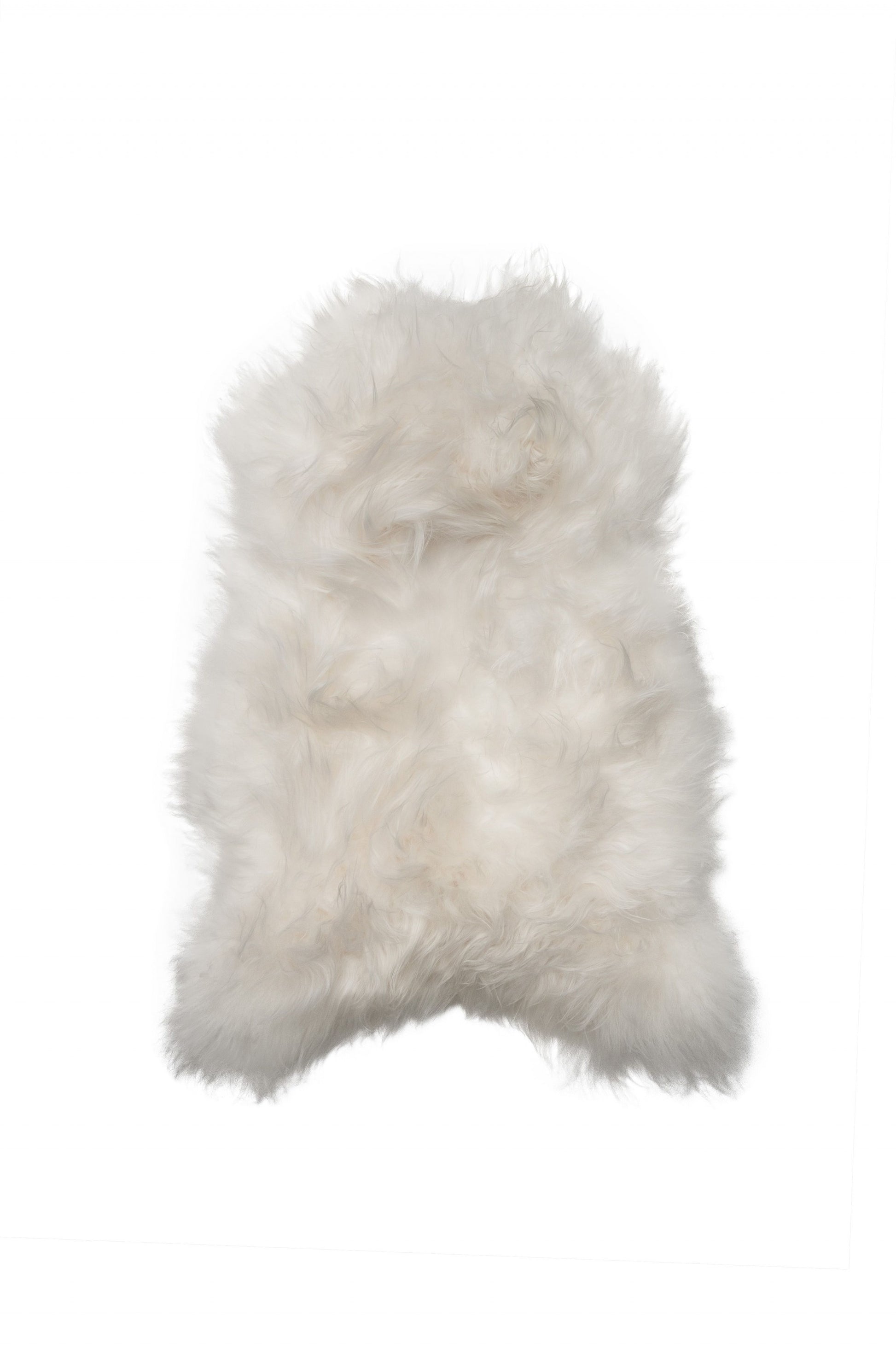 2' X 3' White Natural Wool Long-Haired Sheepskin Area Rug-Area Rugs-DECOROLALA