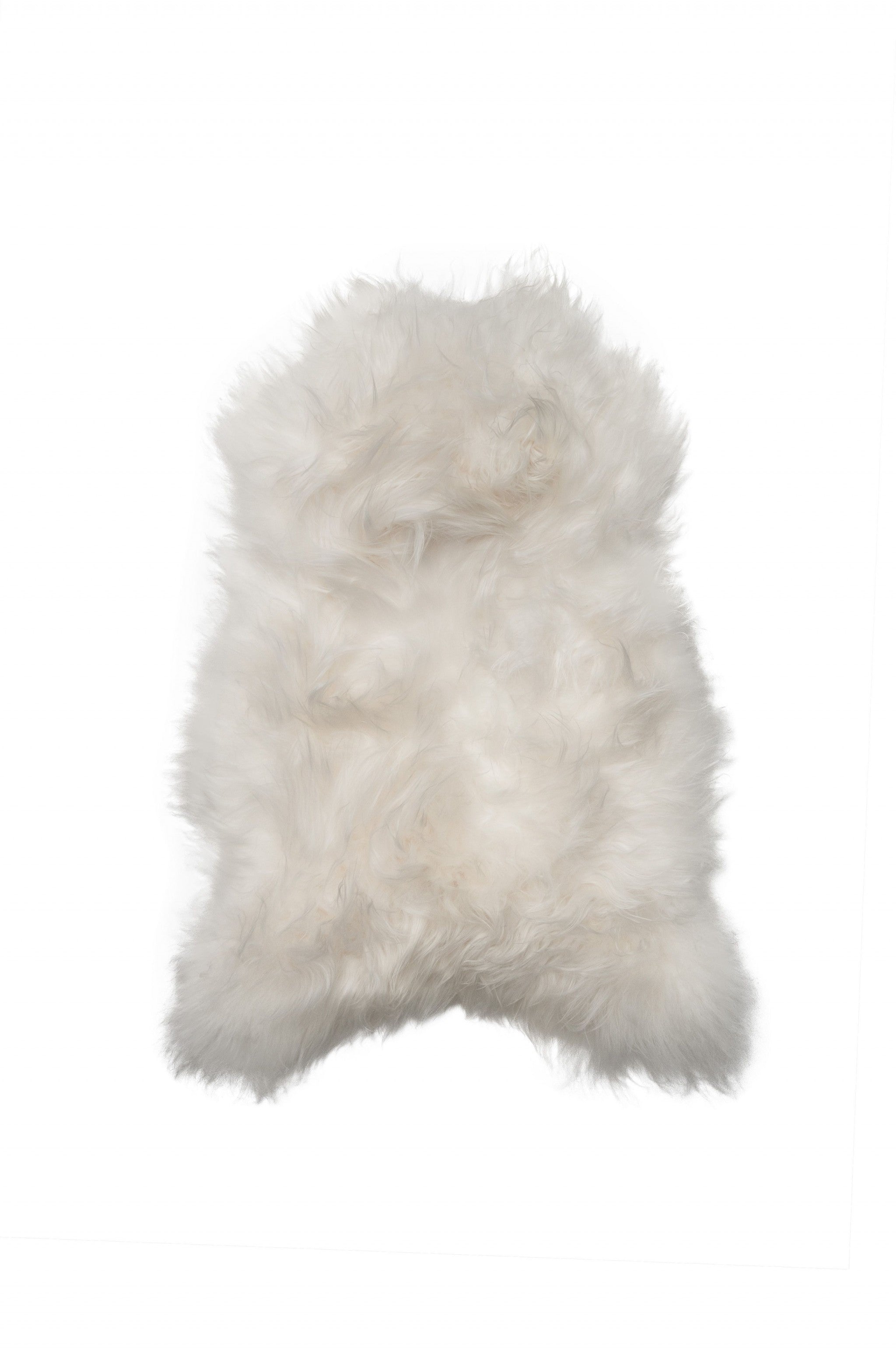 2' X 3' White Natural Wool Long-Haired Sheepskin Area Rug-Area Rugs-DECOROLALA