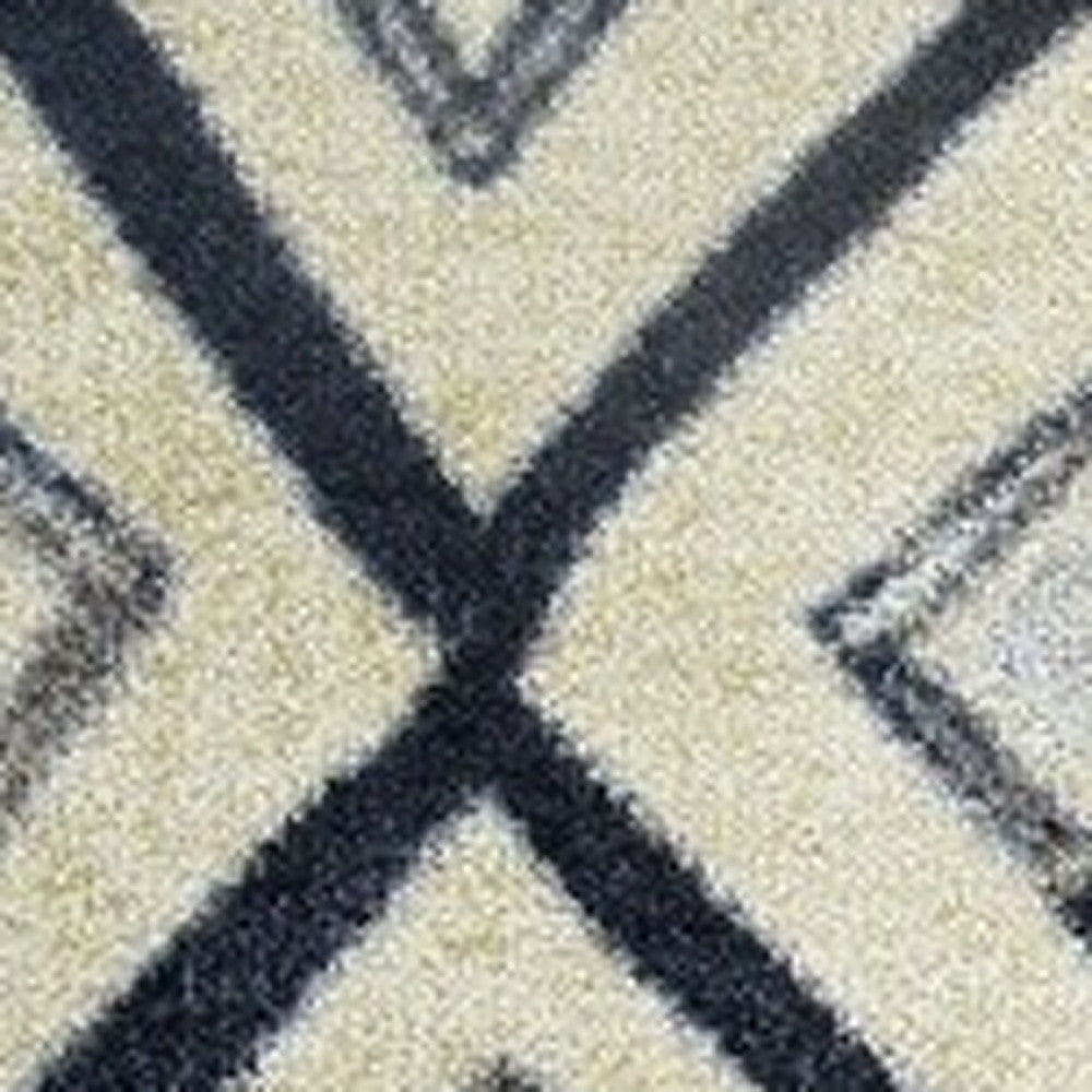 2' X 4' Black and Gray Modern Tribal Washable Floor Mat-Area Rugs-DECOROLALA