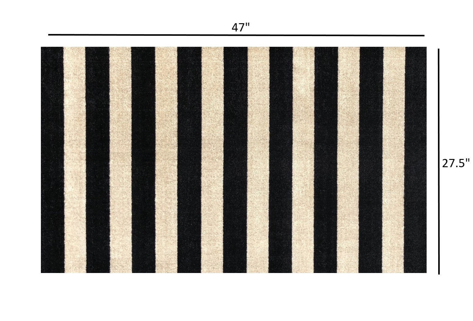 2' X 4' Black and Tan Wide Stripe Washable Floor Mat-Area Rugs-DECOROLALA