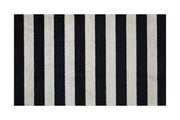 2' X 4' Black and Tan Wide Stripe Washable Floor Mat-Area Rugs-DECOROLALA