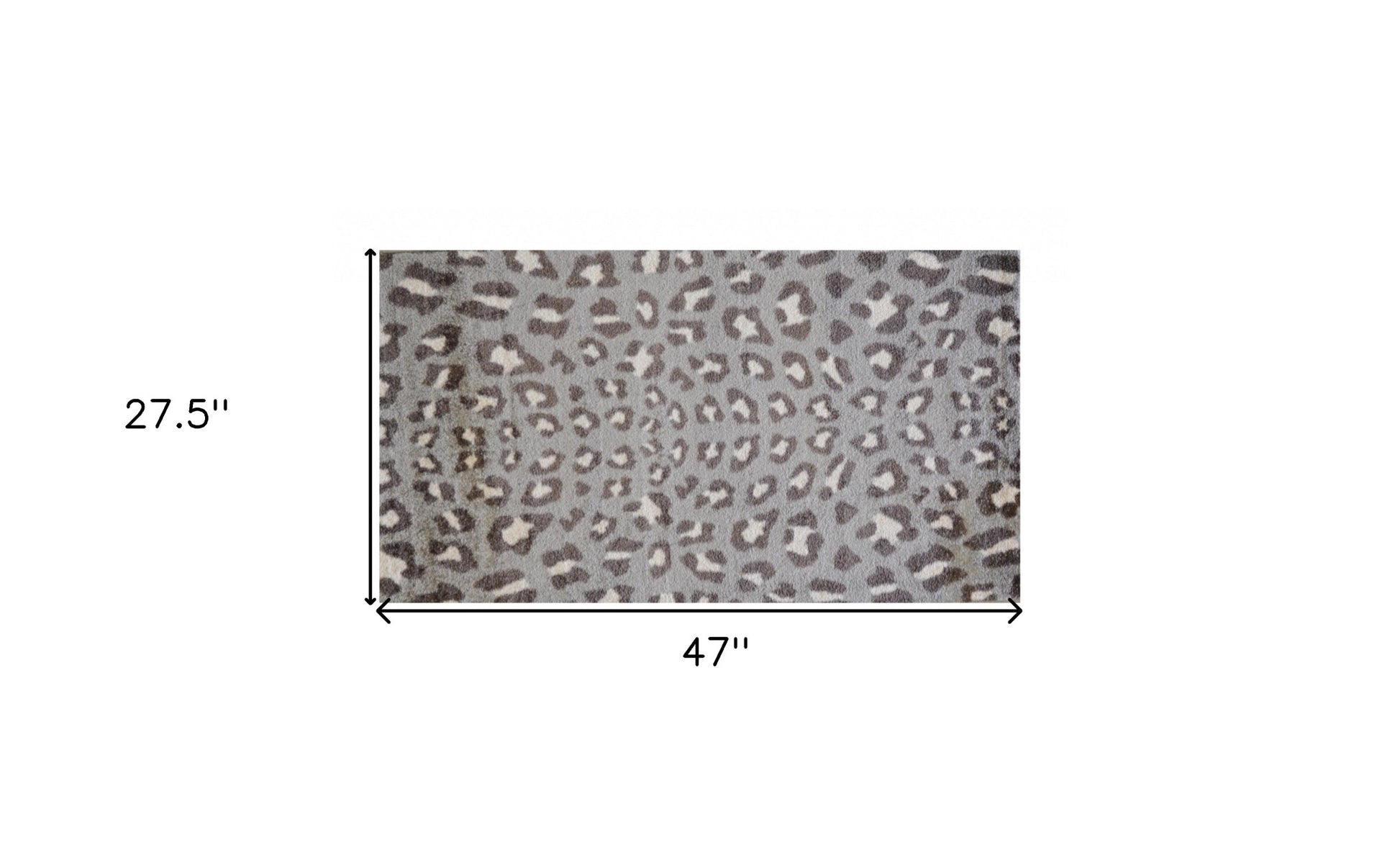 2' X 4' Gray and Brown Cheetah Washable Floor Mat-Area Rugs-DECOROLALA
