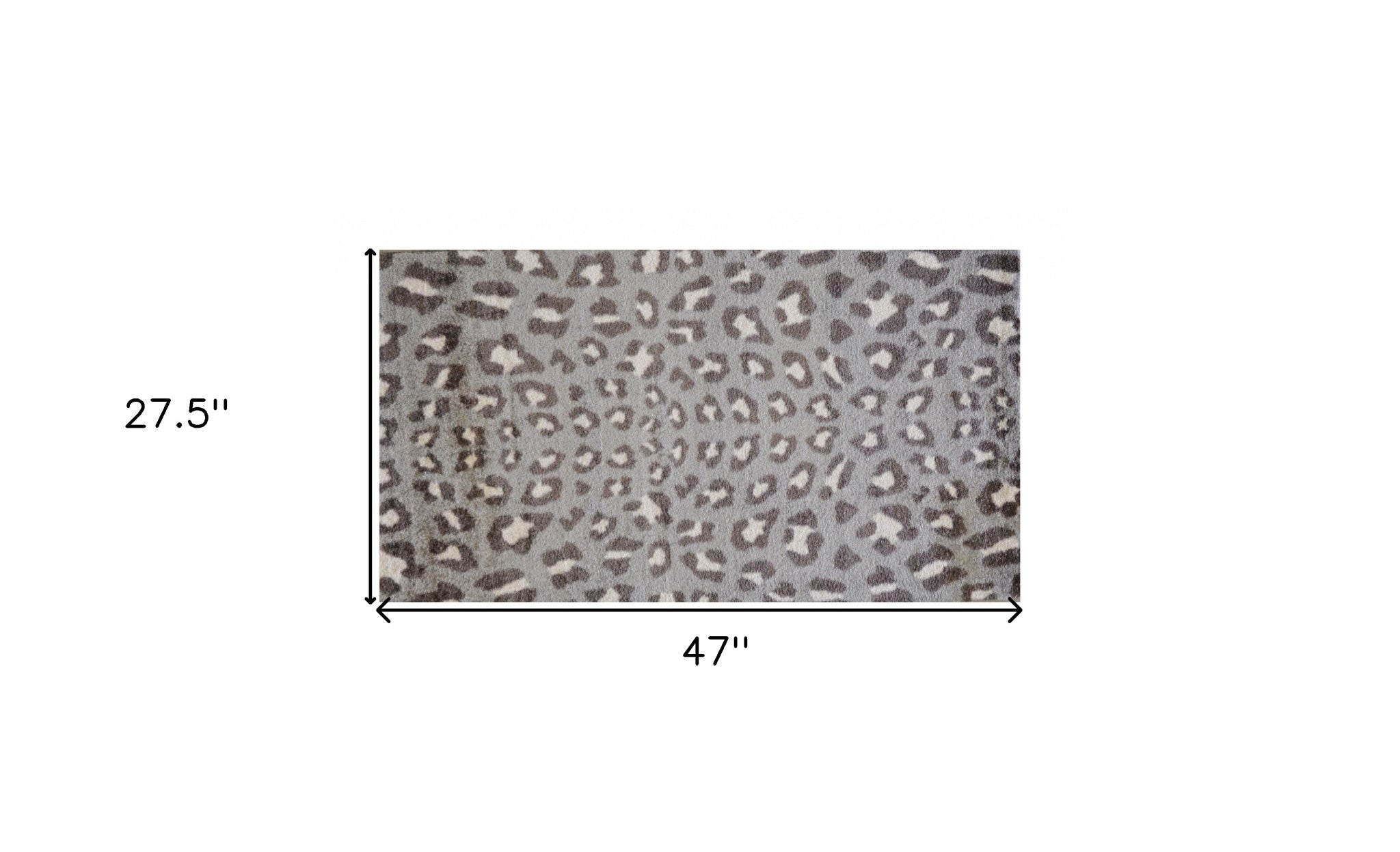 2' X 4' Gray and Brown Cheetah Washable Floor Mat-Area Rugs-DECOROLALA