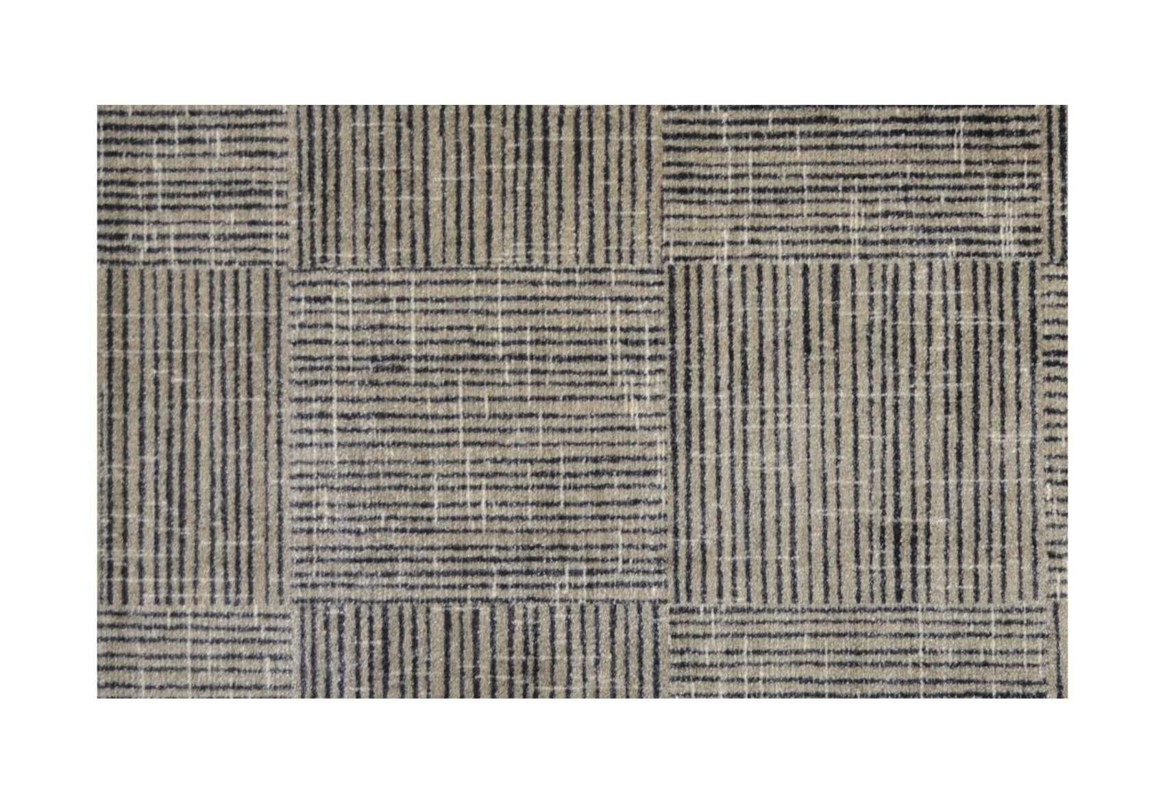 2' X 4' Modern Geo Lines in Squares Washable Floor Mat-Area Rugs-DECOROLALA