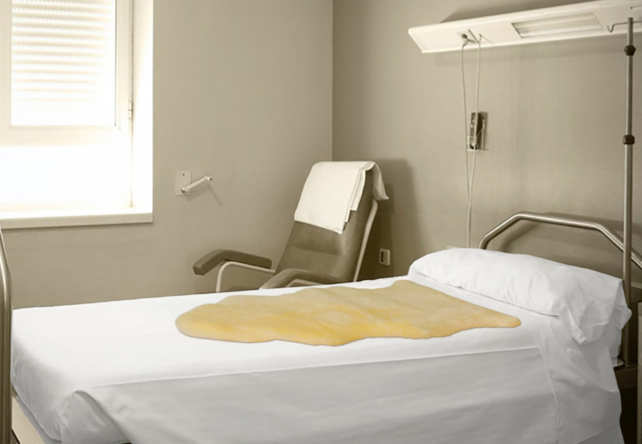 2" X 4" Natural Off White Medical Grade Sheepskin Throw Blanket-Throws & Blankets-DECOROLALA