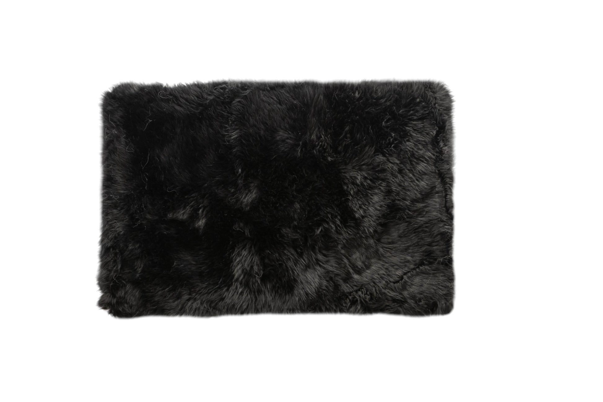 2' X 5' Black Natural Rectangular Sheepskin Area Rug-Area Rugs-DECOROLALA