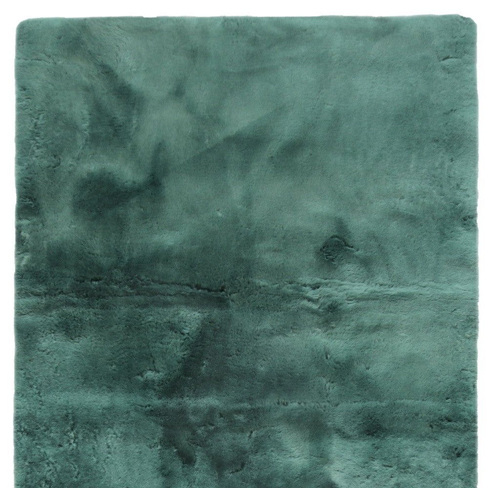 2" X 5" Green Natural Off White Medical Grade Double Sheepskin Throw Blanket-Throws & Blankets-DECOROLALA