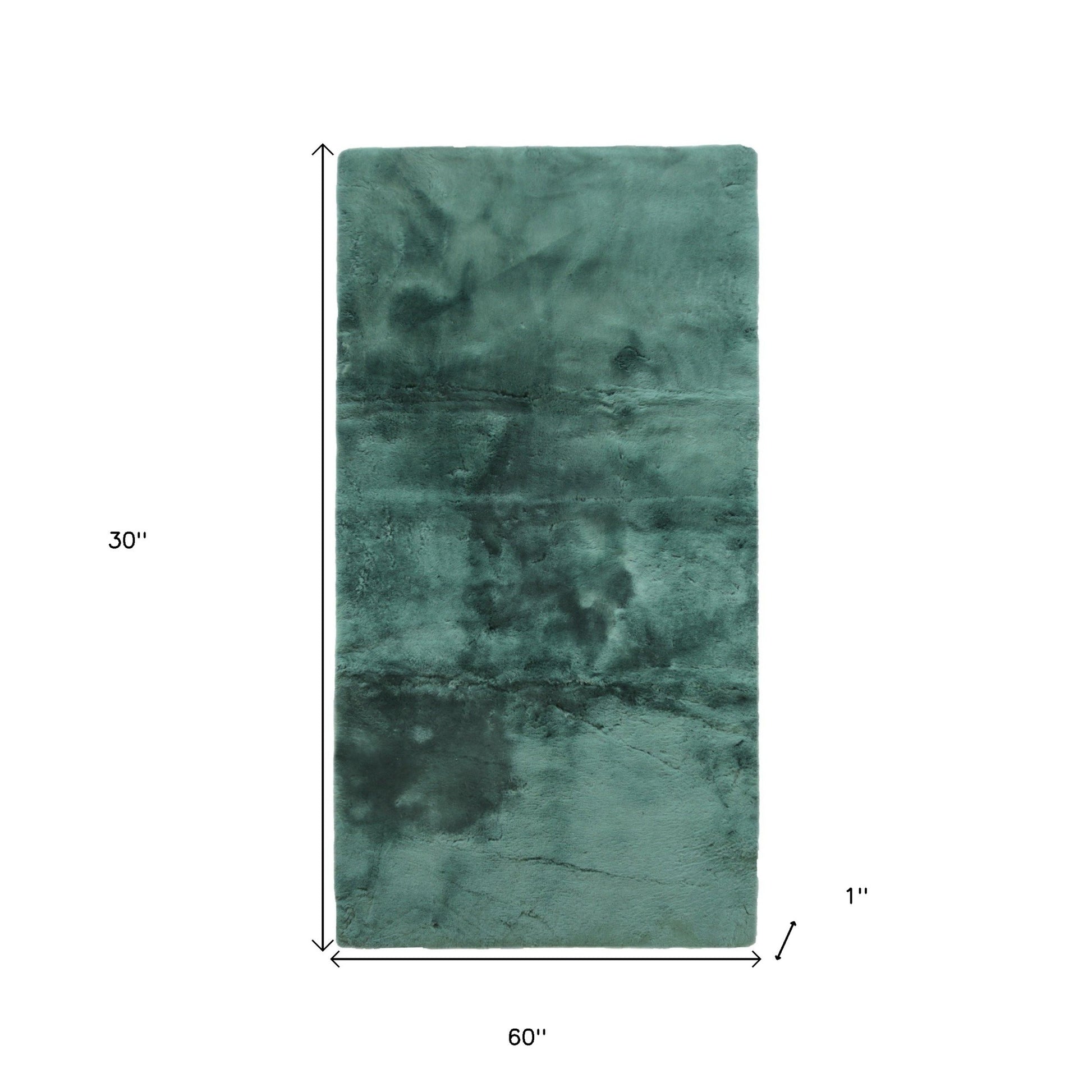 2" X 5" Green Natural Off White Medical Grade Double Sheepskin Throw Blanket-Throws & Blankets-DECOROLALA