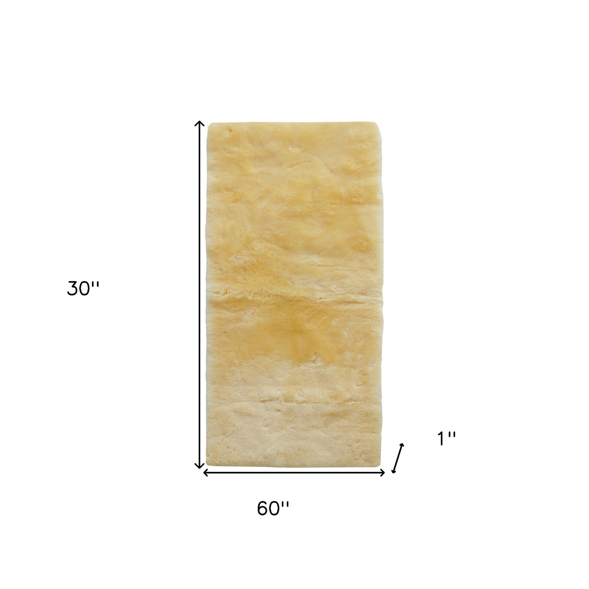 2' X 5' Natural Off White Medical Grade Double Sheepskin Throw Blanket-Throws & Blankets-DECOROLALA