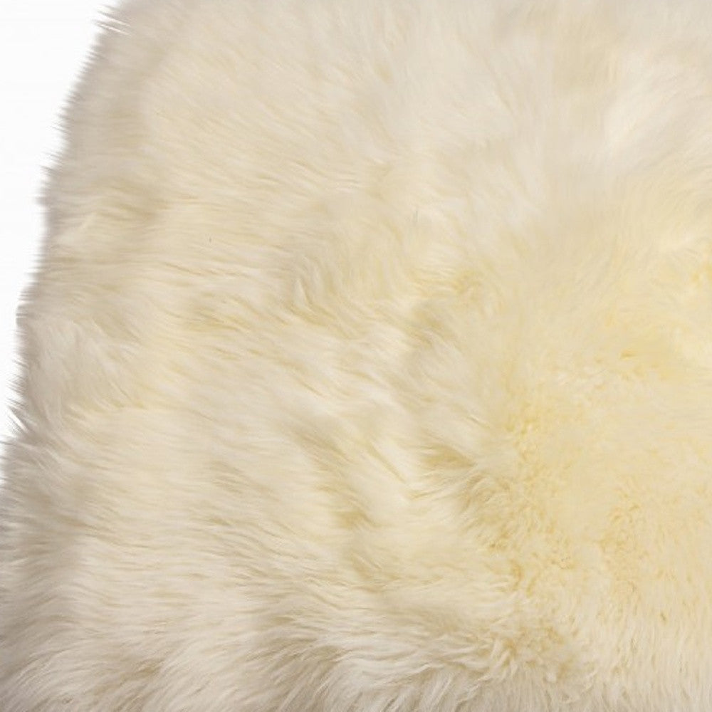 2' X 5' Natural Rectangular Sheepskin Area Rug-Area Rugs-DECOROLALA