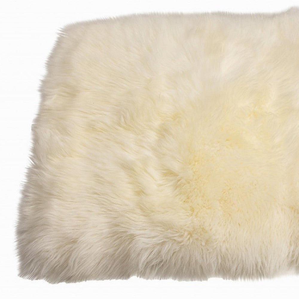 2' X 5' Natural Rectangular Sheepskin Area Rug-Area Rugs-DECOROLALA