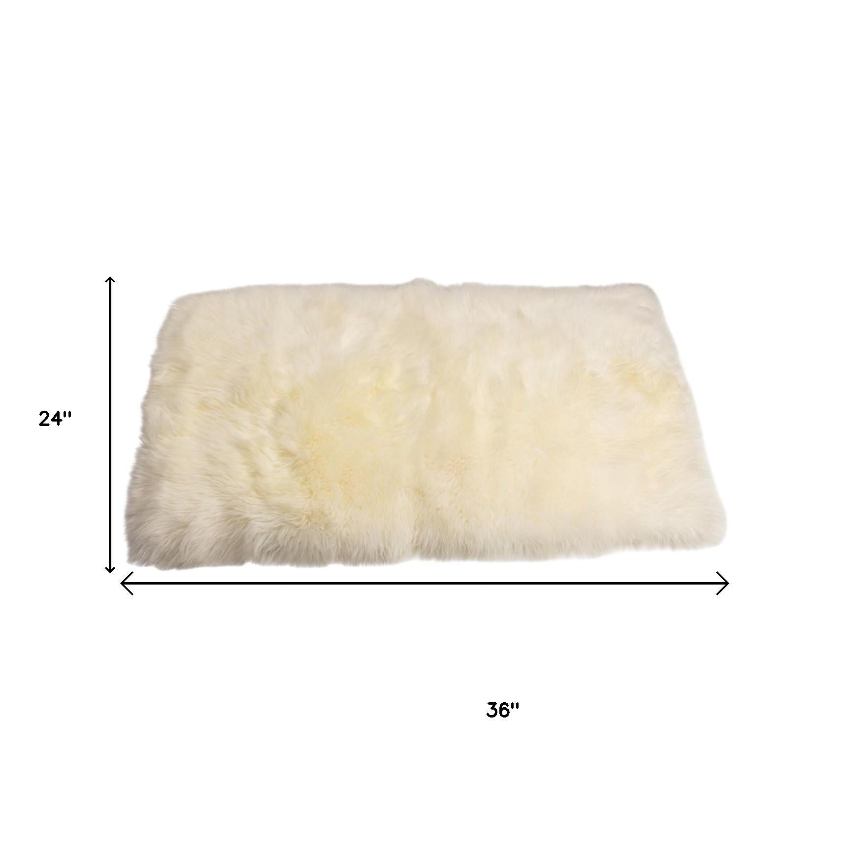 2' X 5' Natural Rectangular Sheepskin Area Rug-Area Rugs-DECOROLALA