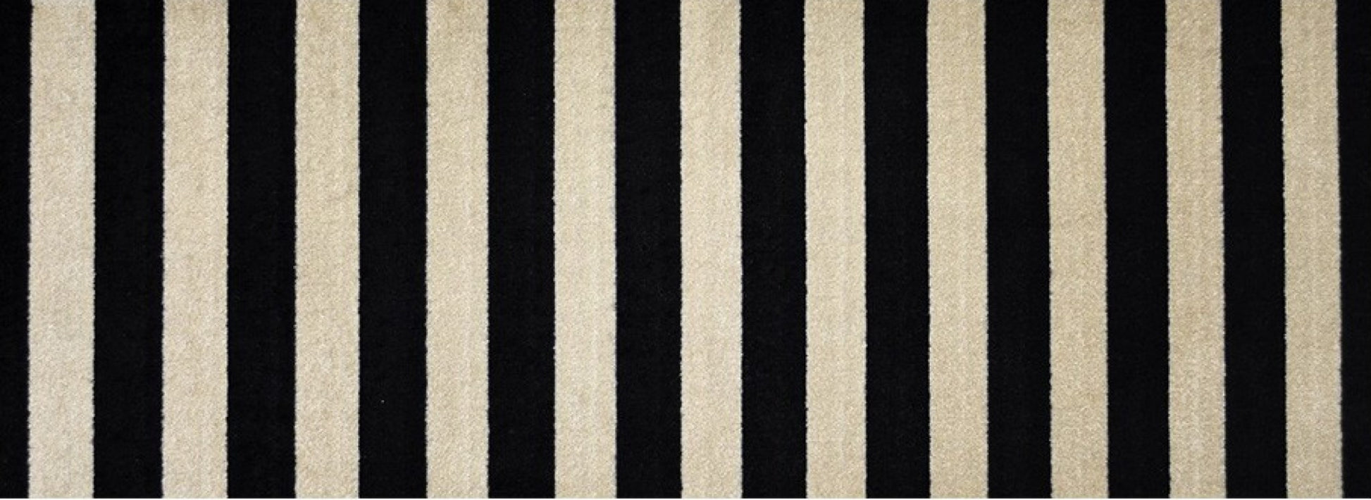 2' X 6' Black and Tan Wide Stripe Washable Runner Rug-Area Rugs-DECOROLALA