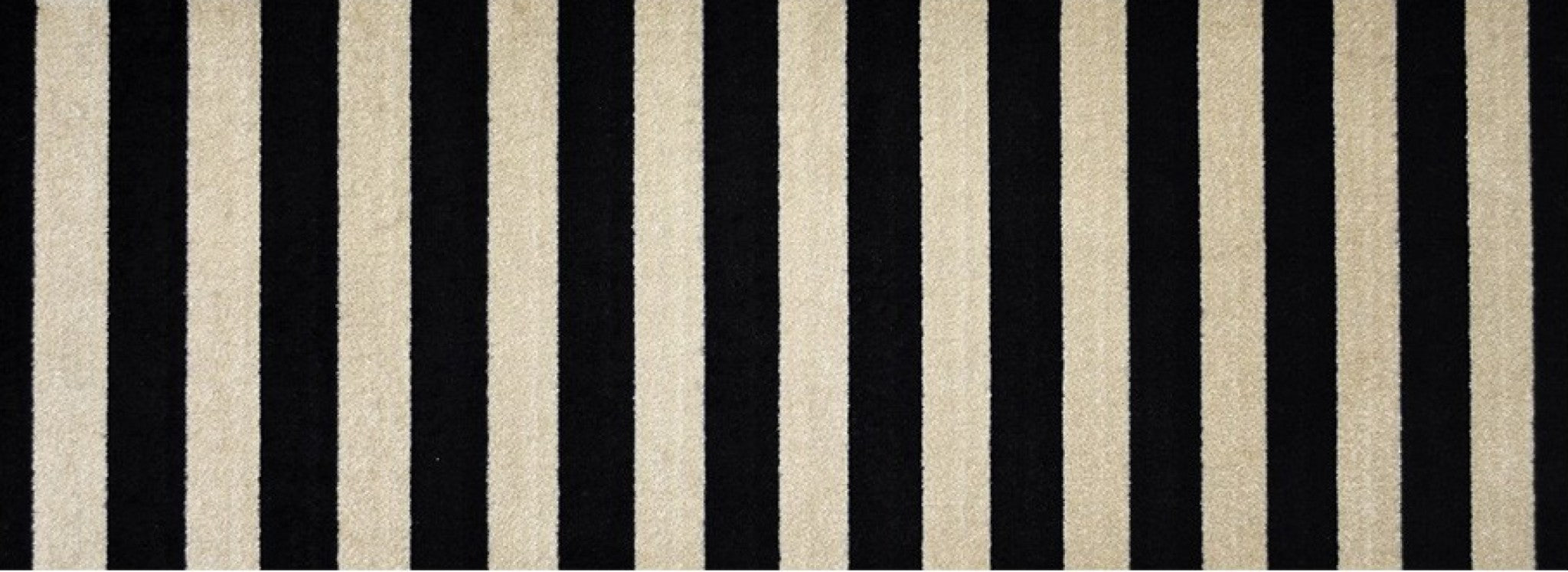 2' X 6' Black and Tan Wide Stripe Washable Runner Rug-Area Rugs-DECOROLALA