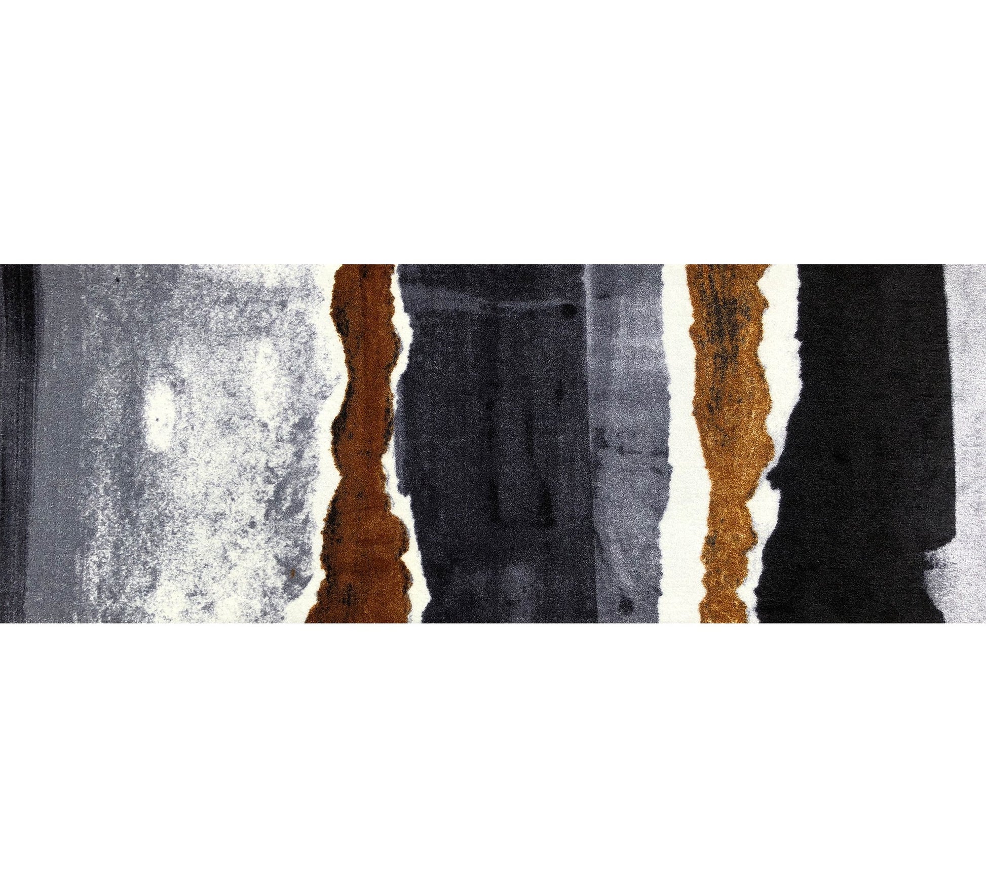 2' X 6' Gray and Brown Abstract Southwest Washable Runner Rug-Area Rugs-DECOROLALA