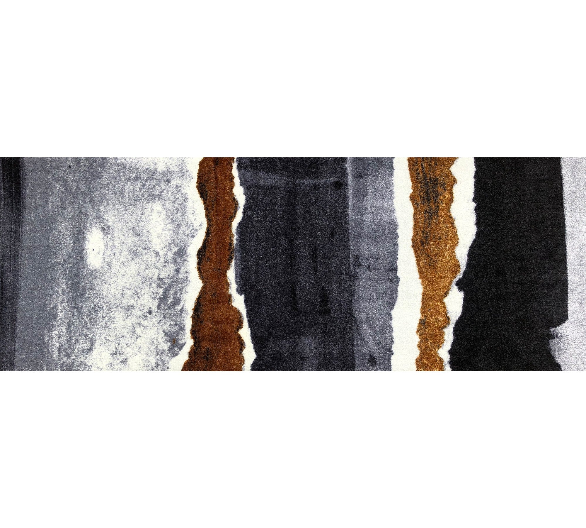 2' X 6' Gray and Brown Abstract Southwest Washable Runner Rug-Area Rugs-DECOROLALA