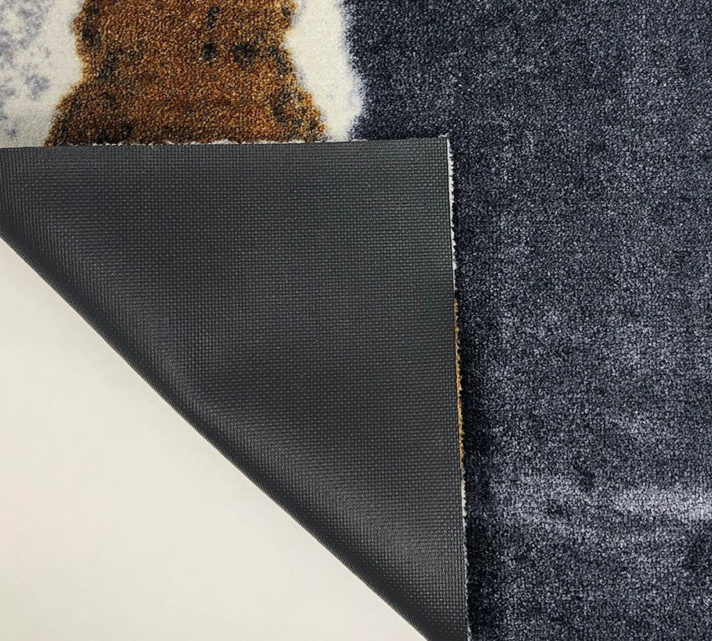 2' X 6' Gray and Brown Abstract Southwest Washable Runner Rug-Area Rugs-DECOROLALA