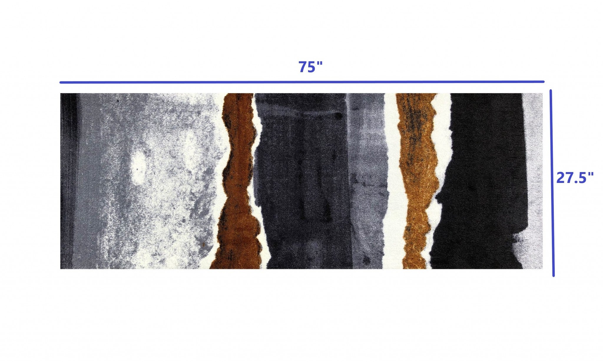 2' X 6' Gray and Brown Abstract Southwest Washable Runner Rug-Area Rugs-DECOROLALA