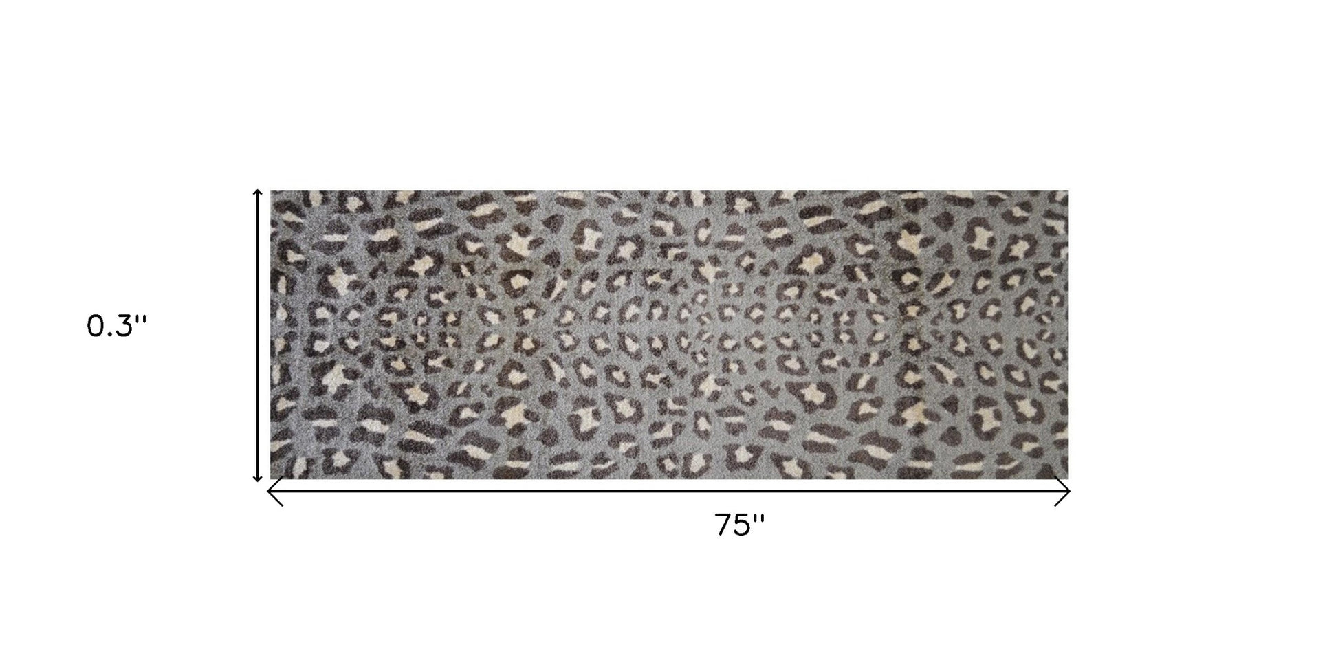 2' X 6' Gray and Brown Cheetah Washable Runner Rug-Area Rugs-DECOROLALA