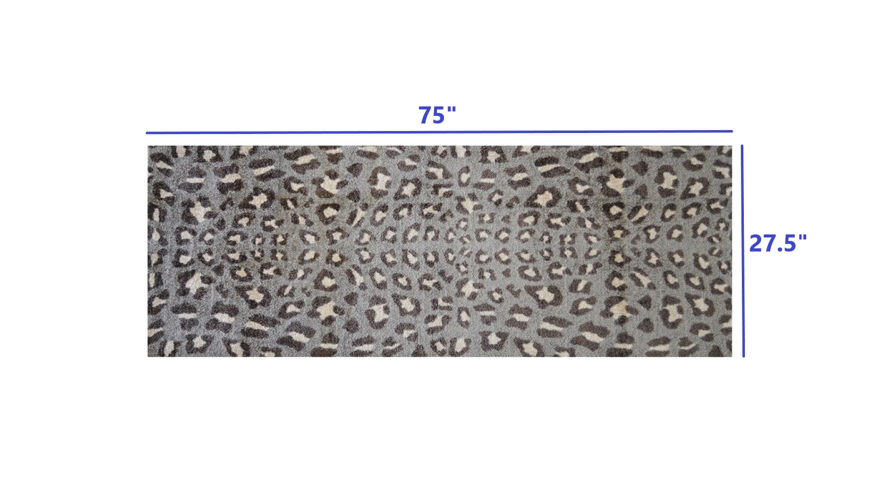 2' X 6' Gray and Brown Cheetah Washable Runner Rug-Area Rugs-DECOROLALA