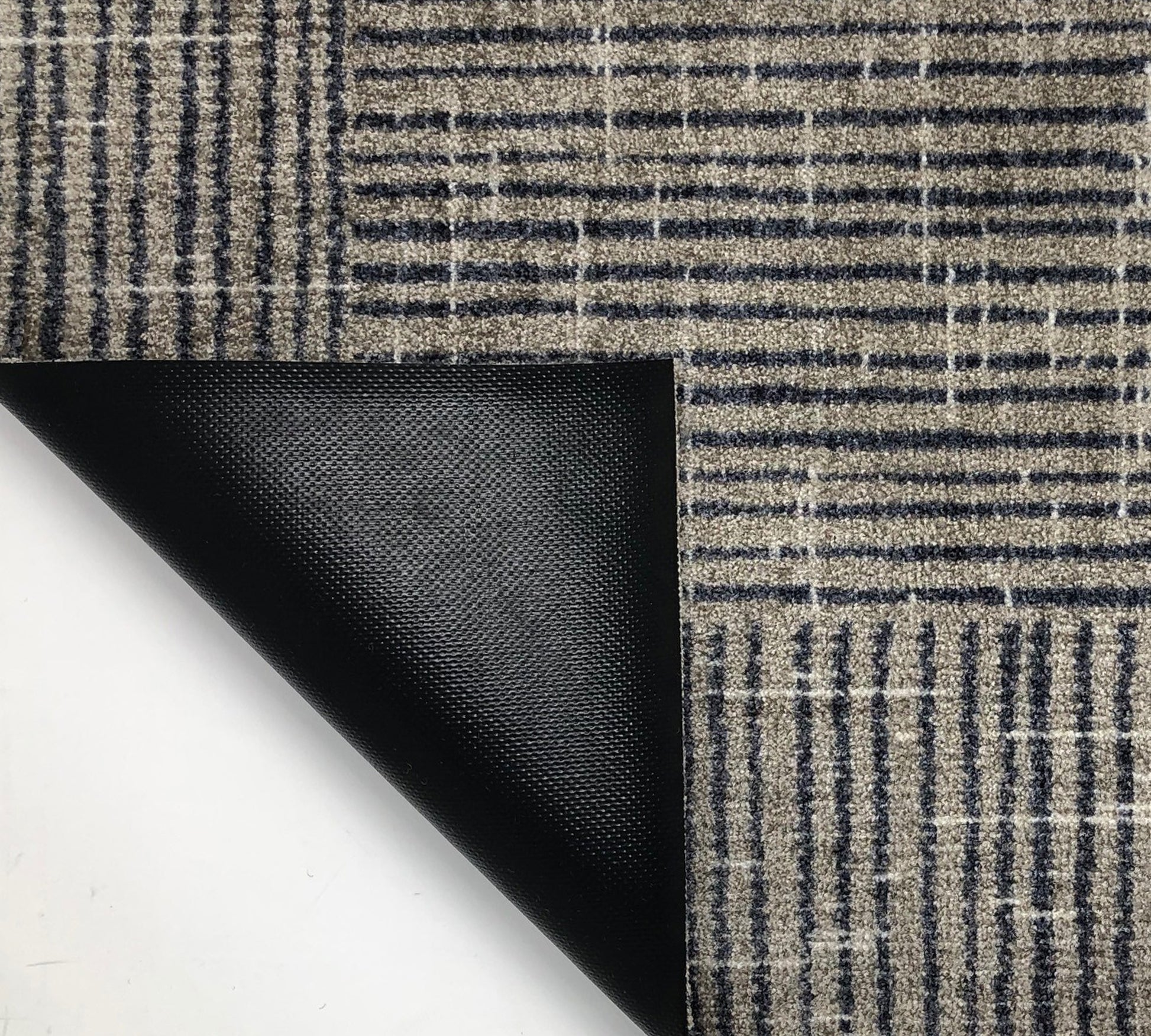 2' X 6' Modern Geo Lines in Squares Washable Runner Rug-Area Rugs-DECOROLALA