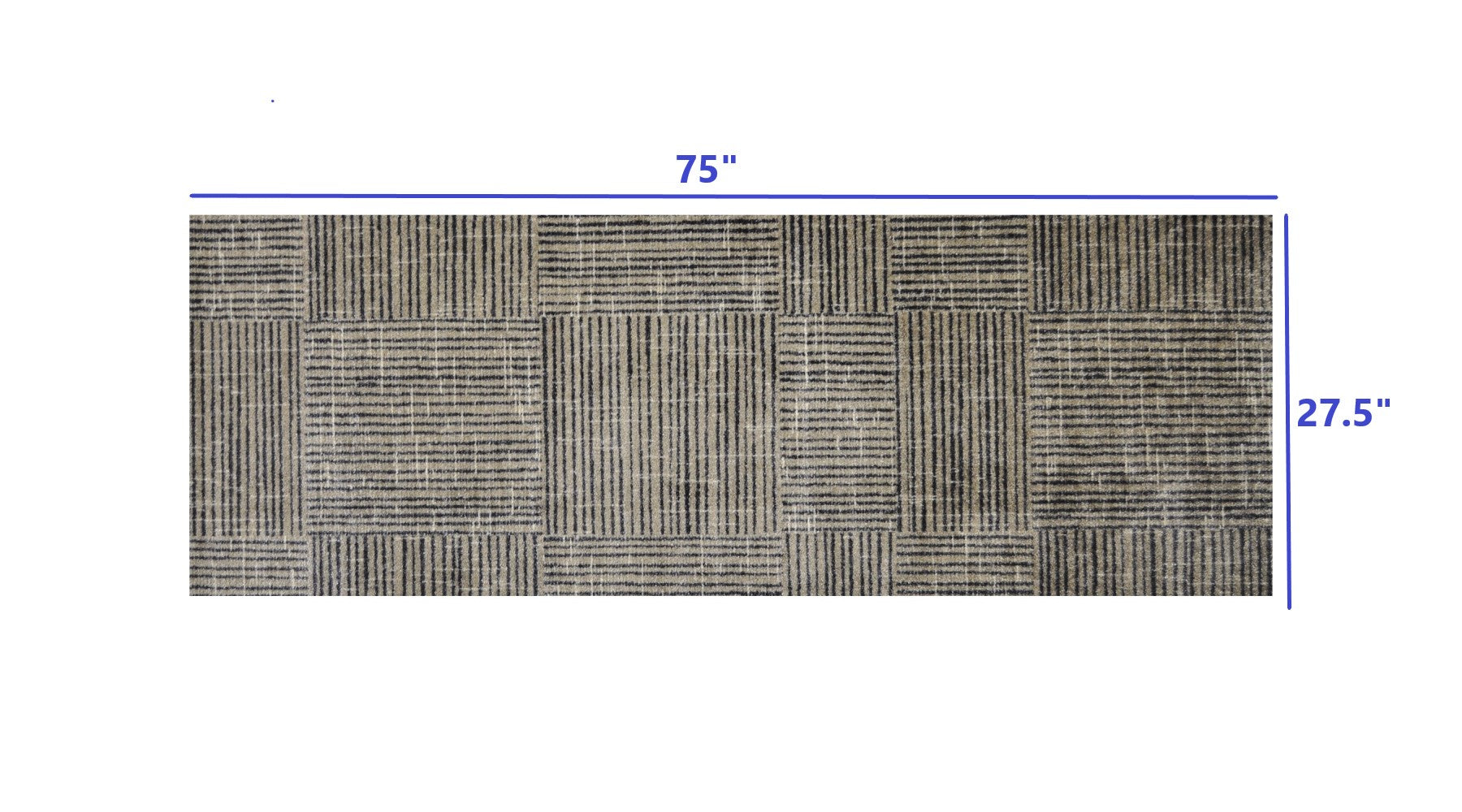 2' X 6' Modern Geo Lines in Squares Washable Runner Rug-Area Rugs-DECOROLALA