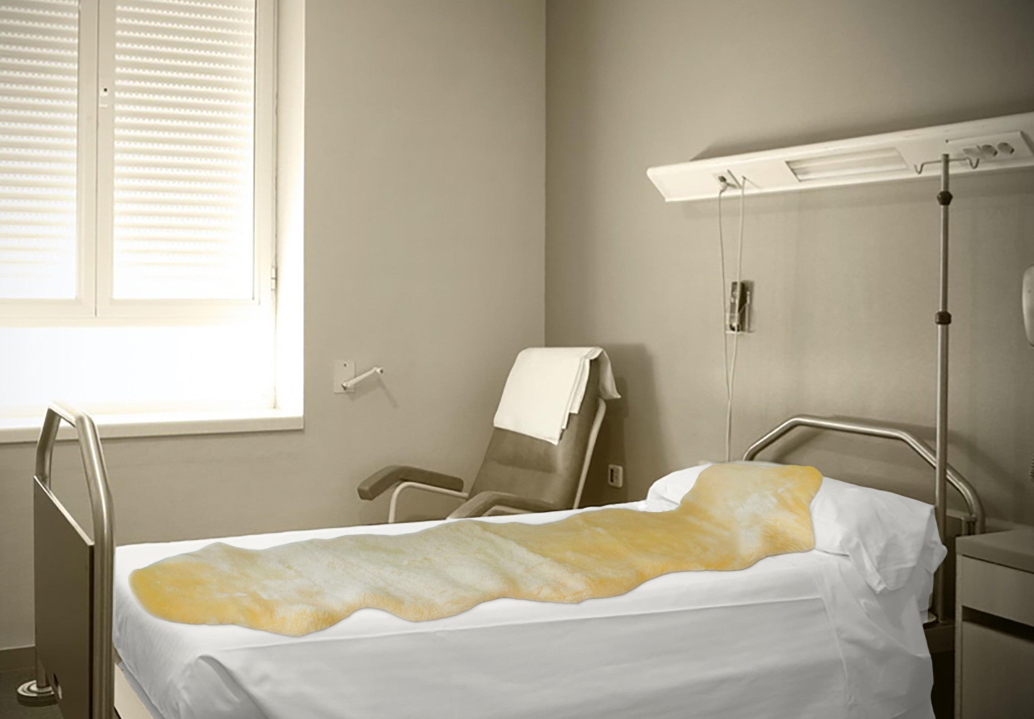 2" X 6" Natural Off White Medical Grade Double Sheepskin Throw Blanket-Throws & Blankets-DECOROLALA