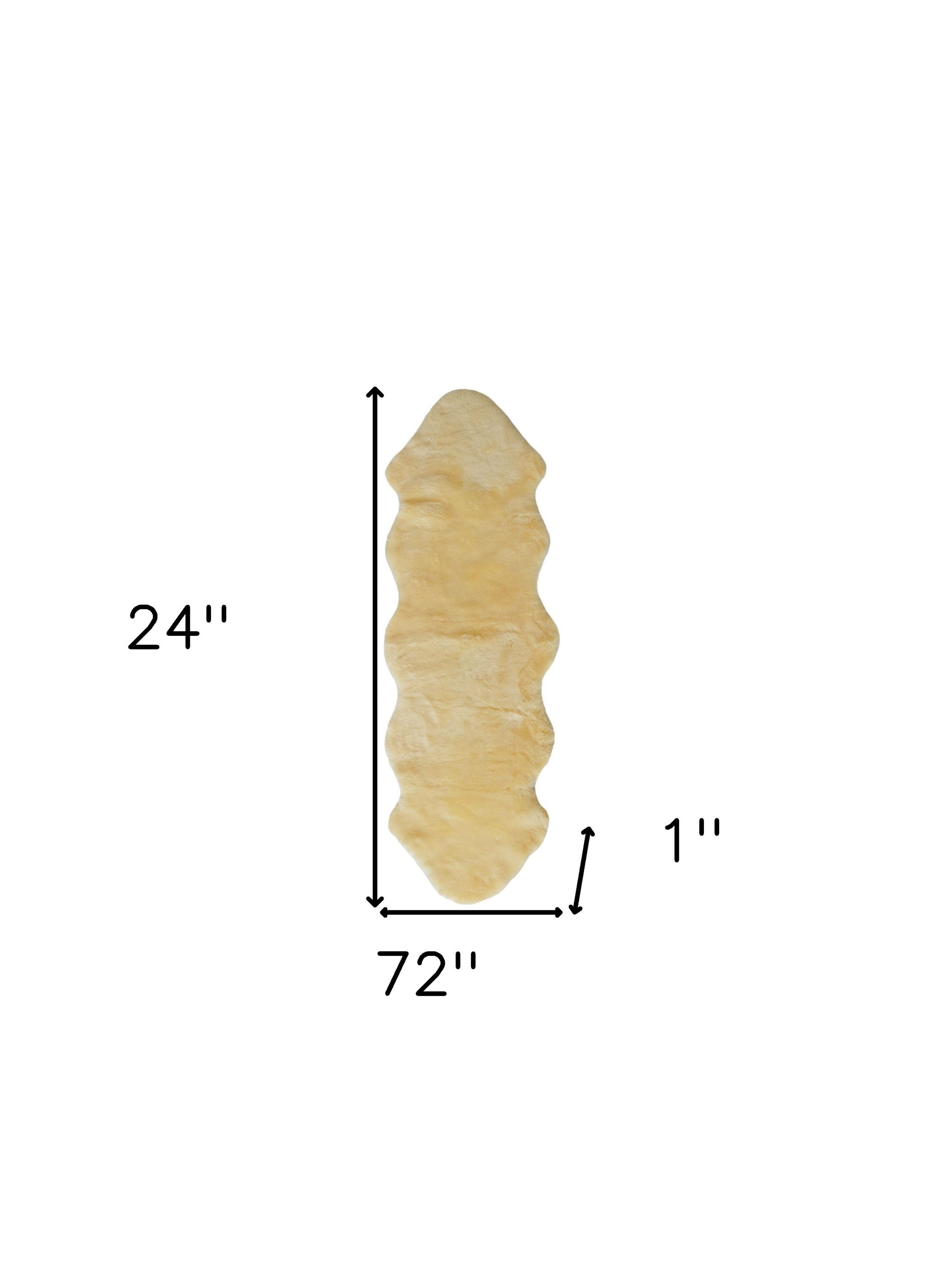 2" X 6" Natural Off White Medical Grade Double Sheepskin Throw Blanket-Throws & Blankets-DECOROLALA