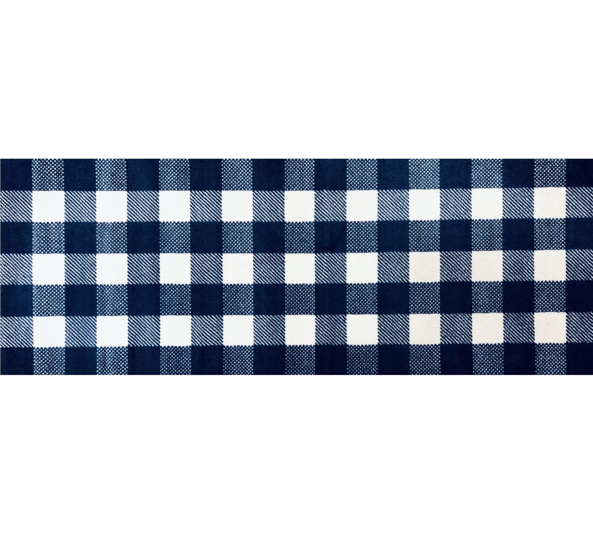 2' X 6' Navy and White Buffalo Plaid Washable Runner Rug-Area Rugs-DECOROLALA