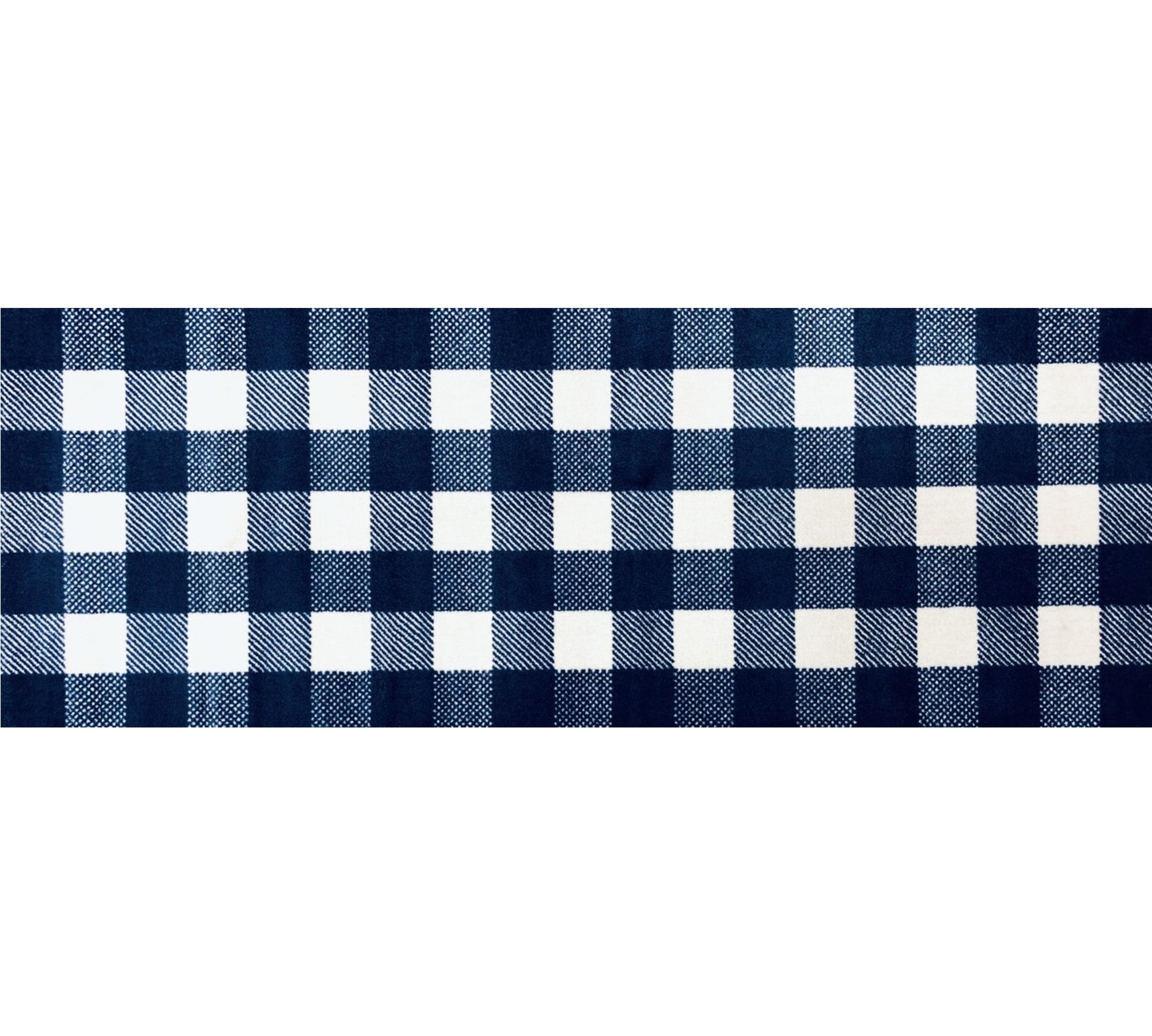 2' X 6' Navy and White Buffalo Plaid Washable Runner Rug-Area Rugs-DECOROLALA