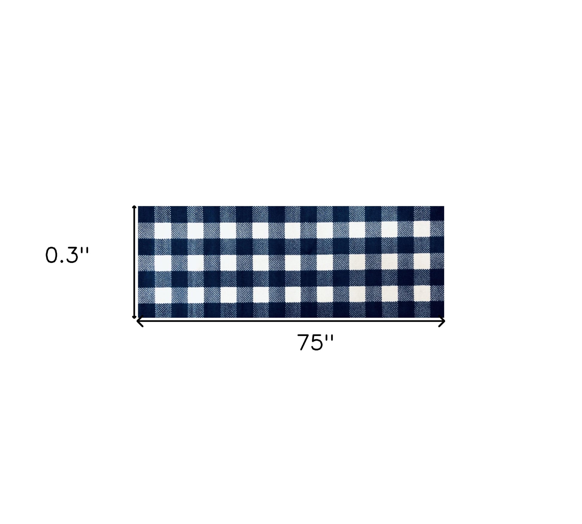 2' X 6' Navy and White Buffalo Plaid Washable Runner Rug-Area Rugs-DECOROLALA