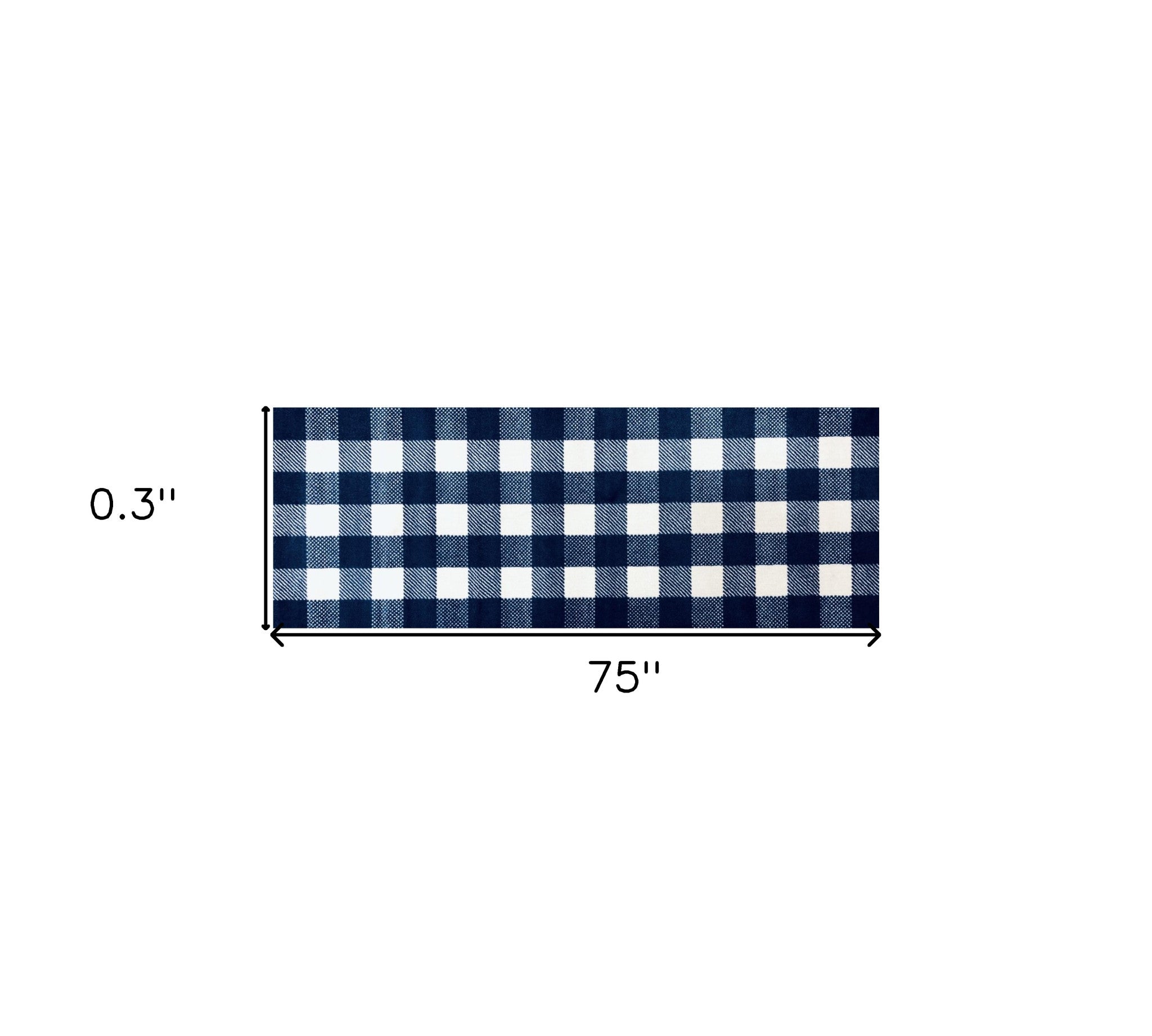 2' X 6' Navy and White Buffalo Plaid Washable Runner Rug-Area Rugs-DECOROLALA