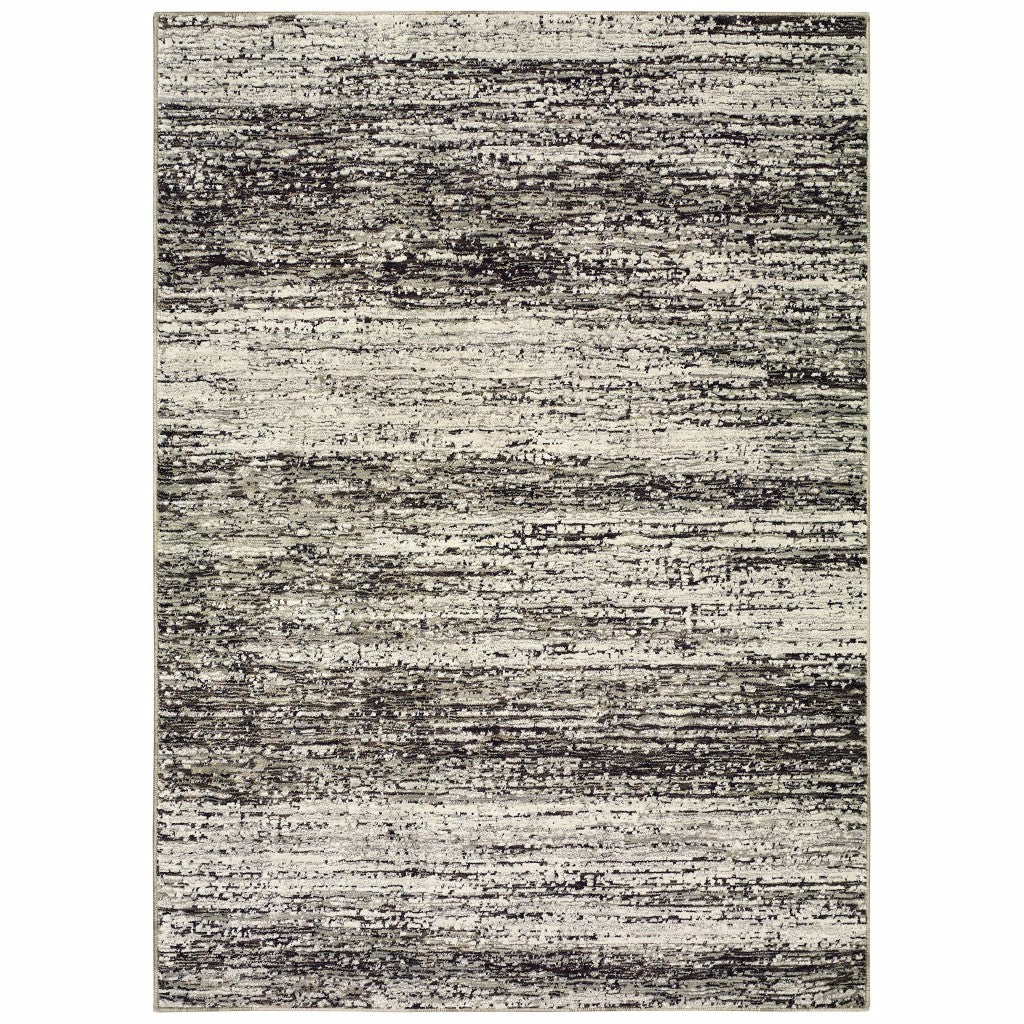 2' X 8' Ash And Slate Abstract Runner Rug-Area Rugs-DECOROLALA
