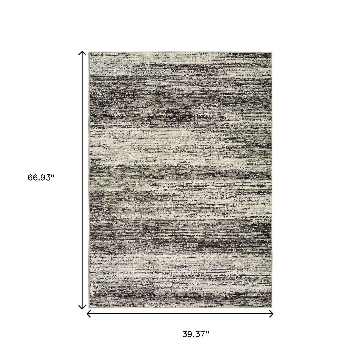2' X 8' Ash And Slate Abstract Runner Rug-Area Rugs-DECOROLALA