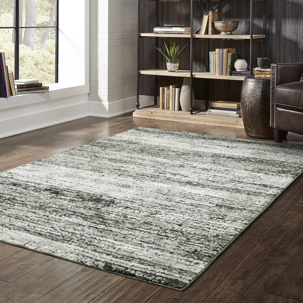 2' X 8' Ash And Slate Abstract Runner Rug-Area Rugs-DECOROLALA