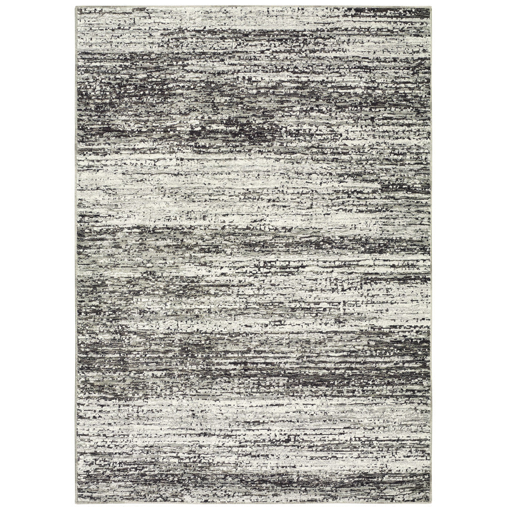 2' X 8' Ash And Slate Abstract Runner Rug-Area Rugs-DECOROLALA