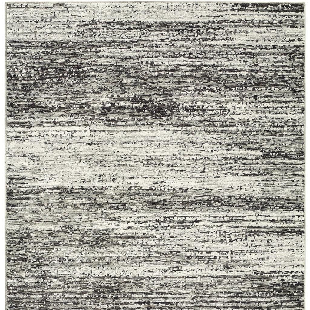 2' X 8' Ash And Slate Abstract Runner Rug-Area Rugs-DECOROLALA