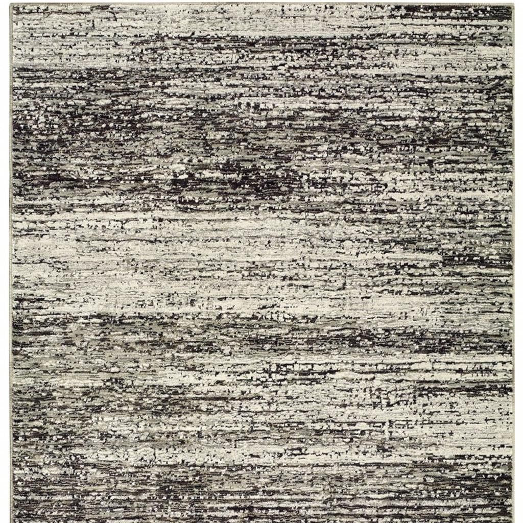 2' X 8' Ash And Slate Abstract Runner Rug-Area Rugs-DECOROLALA