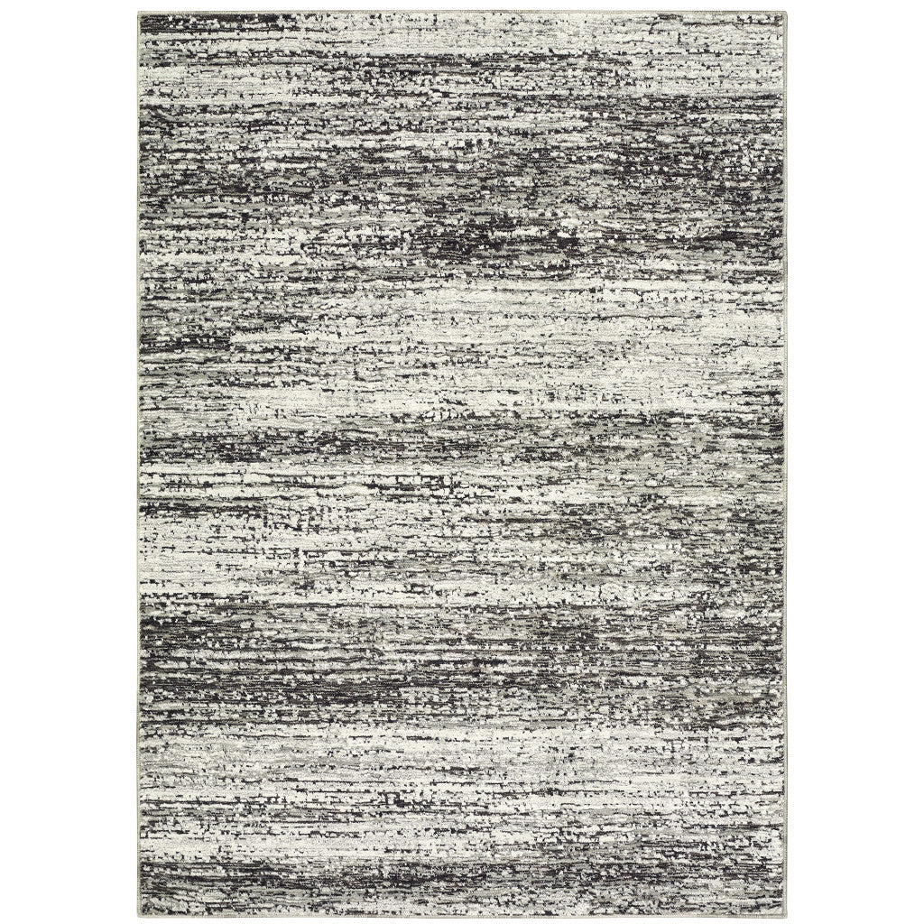 2' X 8' Ash And Slate Abstract Runner Rug-Area Rugs-DECOROLALA