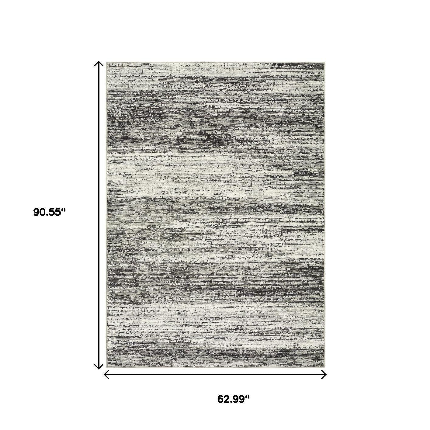 2' X 8' Ash And Slate Abstract Runner Rug-Area Rugs-DECOROLALA