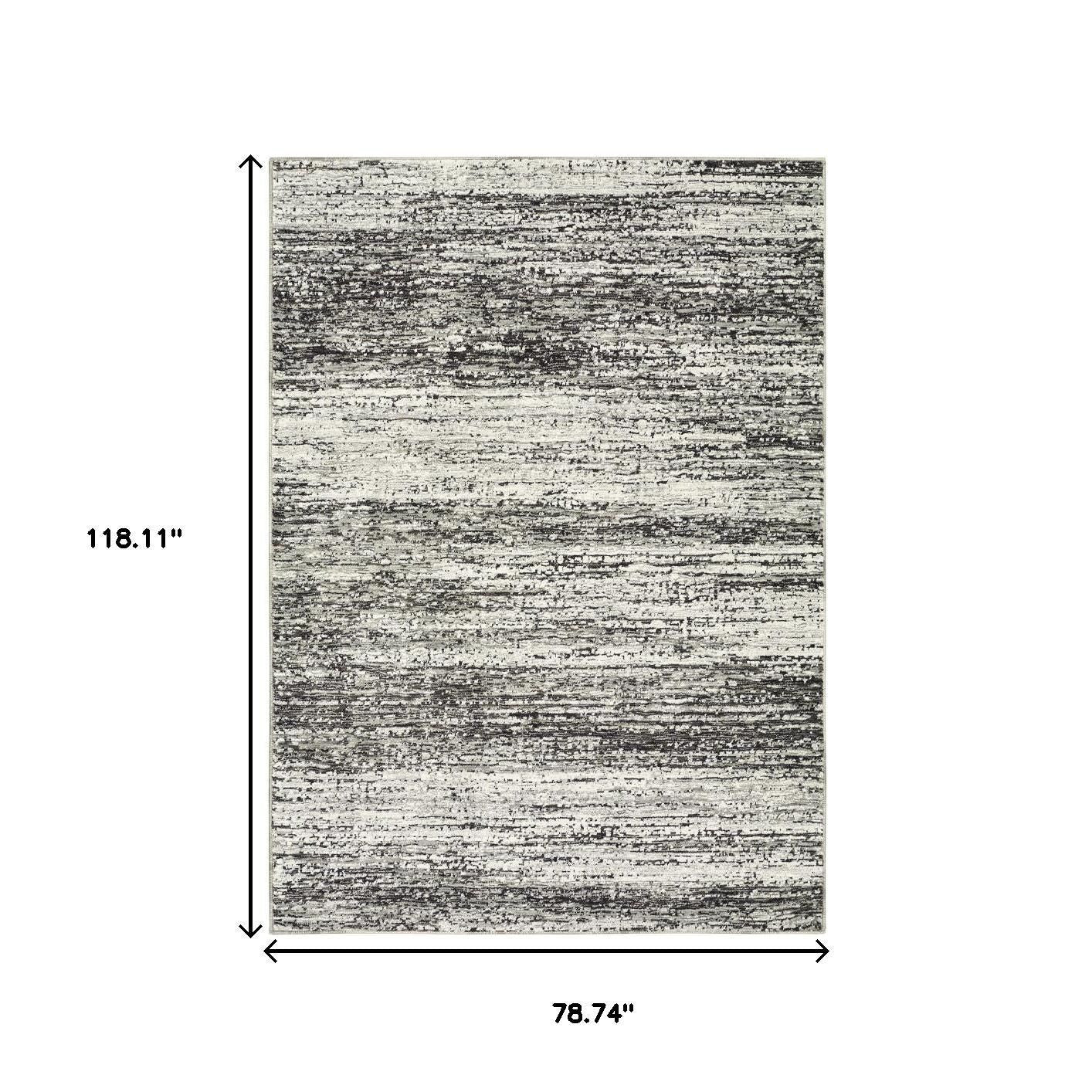 2' X 8' Ash And Slate Abstract Runner Rug-Area Rugs-DECOROLALA