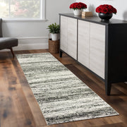 2' X 8' Ash And Slate Abstract Runner Rug-Area Rugs-DECOROLALA