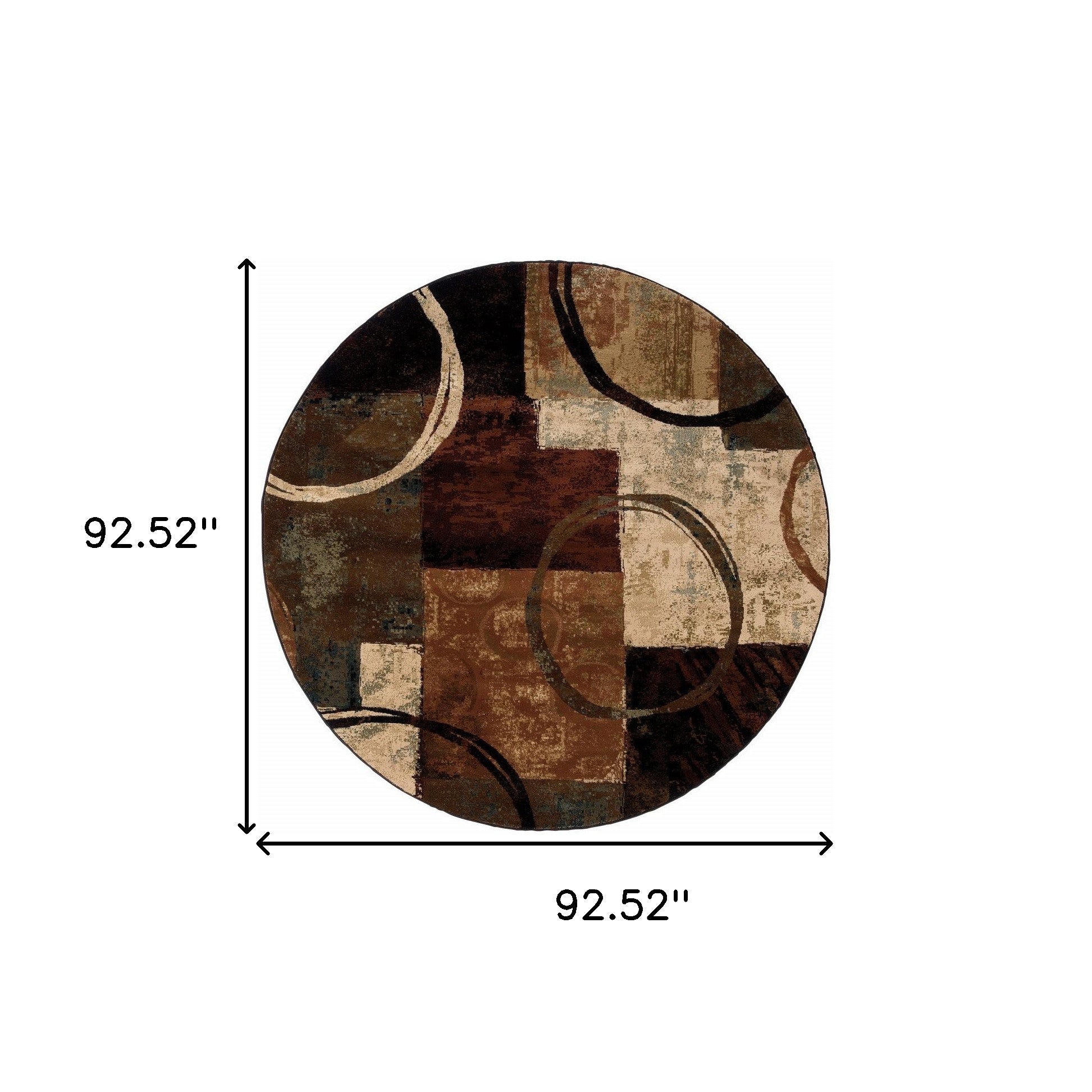 2' X 8' Brown And Black Abstract Geometric Runner Rug-Area Rugs-DECOROLALA