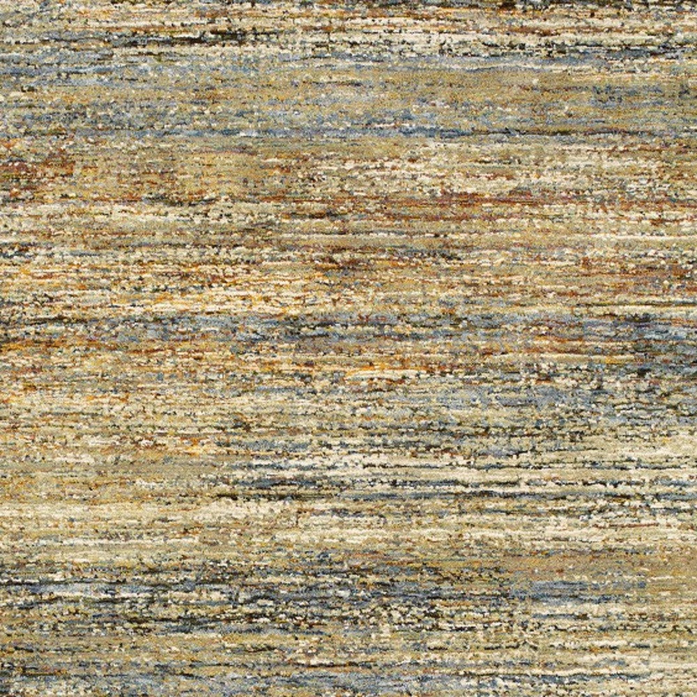 2' X 8' Gold And Green Abstract Runner Rug-Area Rugs-DECOROLALA