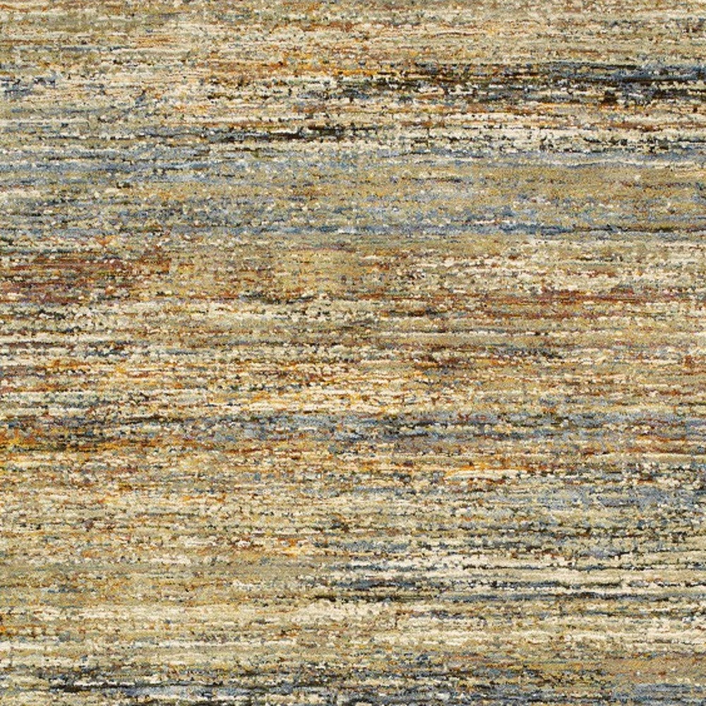 2' X 8' Gold And Green Abstract Runner Rug-Area Rugs-DECOROLALA