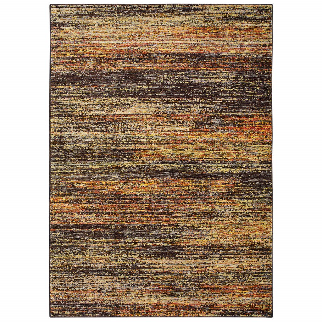 2' X 8' Gold And Slate Abstract Runner Rug-Area Rugs-DECOROLALA