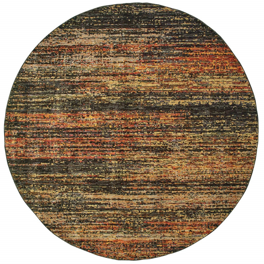 2' X 8' Gold And Slate Abstract Runner Rug-Area Rugs-DECOROLALA